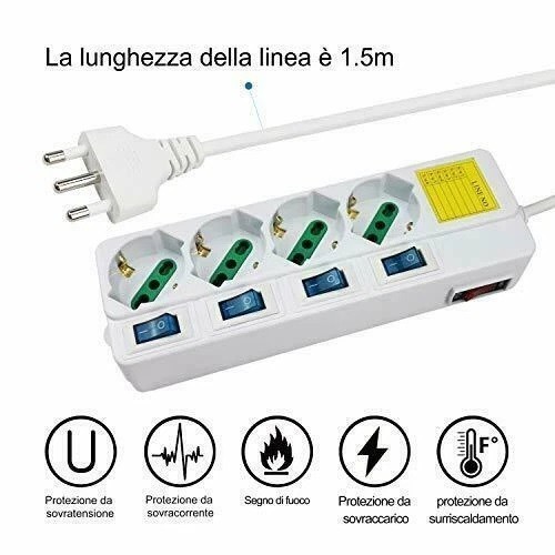 Multipresa con interruttori - multipresa,